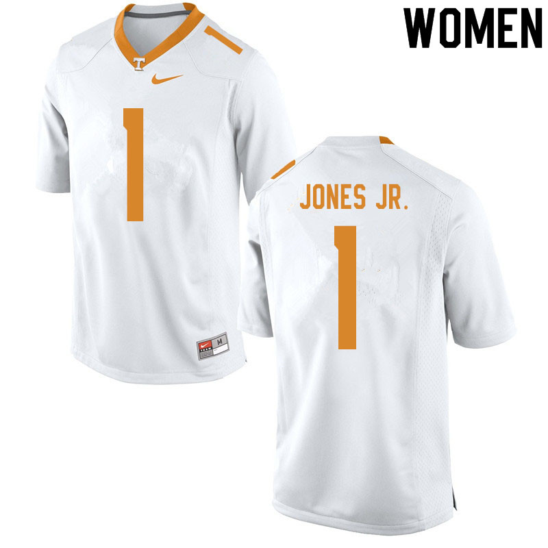 Women #1 Velus Jones Jr. Tennessee Volunteers College Football Jerseys Sale-White - Click Image to Close